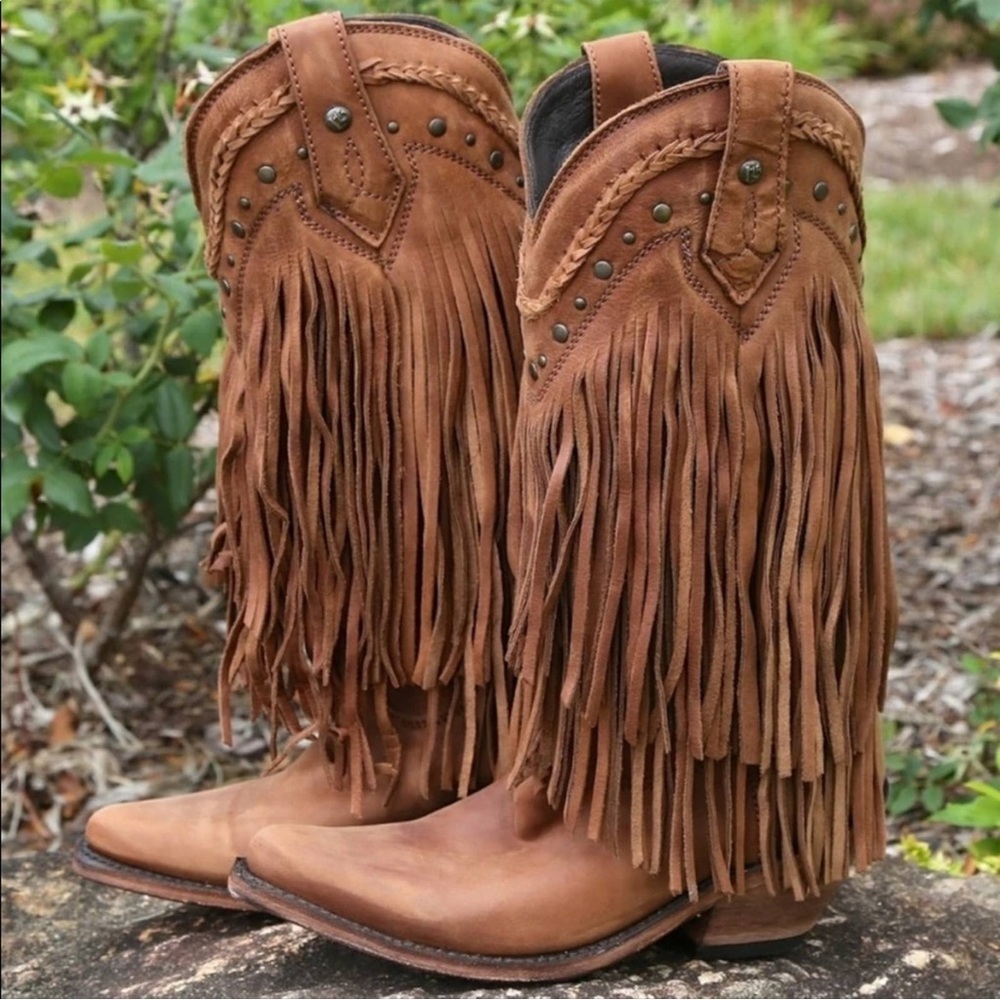 Liberty Black Vegas fringe boots Faggio LB71124 size 10